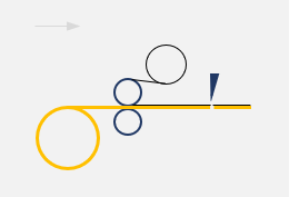 Illustrated representation of the Roll-to-Sheet lamination process